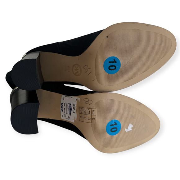 Michael Kors Regina Suede Platform Knee Boots Black Size 10 New Without Box - Picture 8 of 8